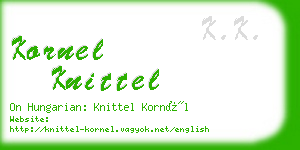 kornel knittel business card